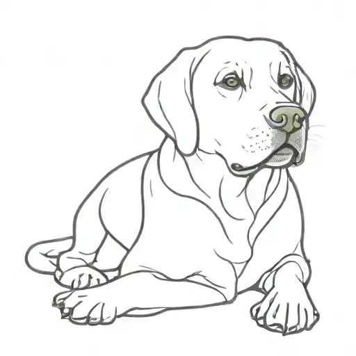 white labrador retriever sitting tattoo design idea