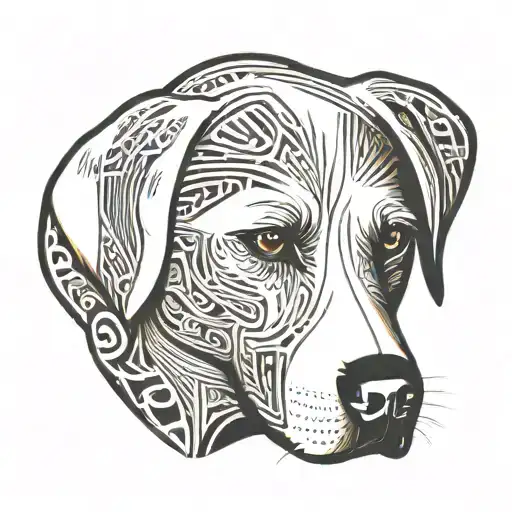 white labrador face tattoo design idea