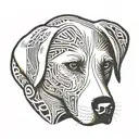 white labrador face tattoo design idea