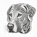 white labrador face tattoo design idea