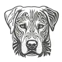 white labrador face tattoo design idea