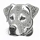 white labrador face tattoo design idea