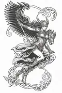 valkyrie floating tattoo design idea