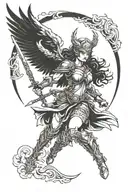 valkyrie floating tattoo design idea