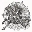 valkyrie floating tattoo design idea