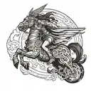 valkyrie floating tattoo design idea