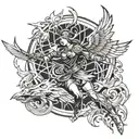 valkyrie floating tattoo design idea