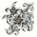 lily vine intertwined tattoo design idea