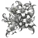 lily vine intertwined tattoo design idea