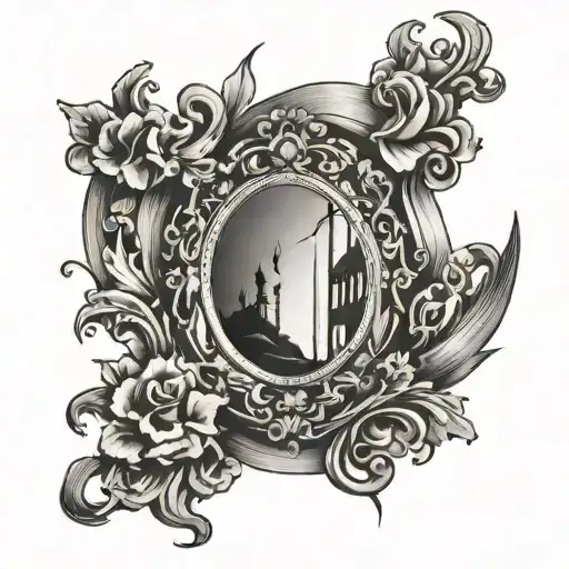 broken mirror image tattoo design idea