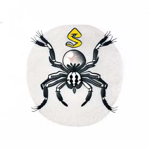 spider with centipede tattoo design idea