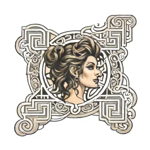labyrinth tattoo design idea