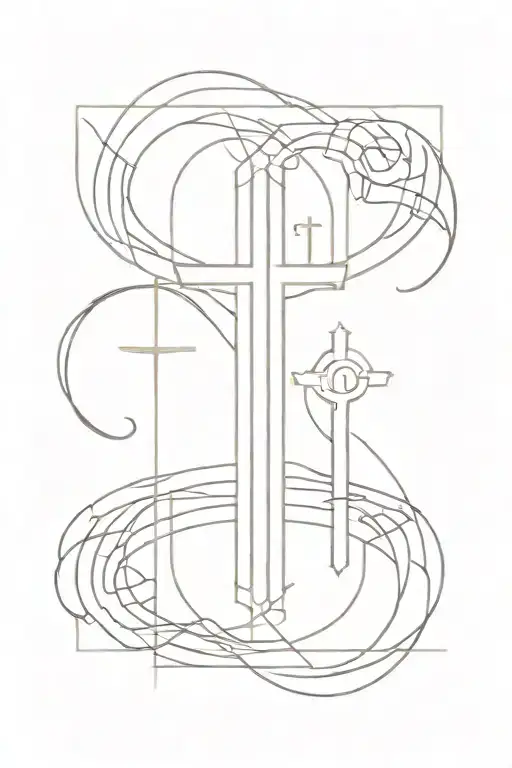 Catholic labyrinth tattoo design idea