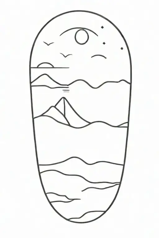 distant shore tattoo design idea