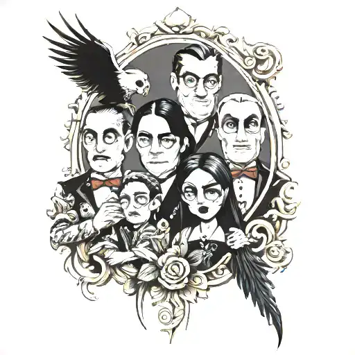 addams family tattoo design idea