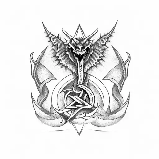 satanic sea serpent  tattoo design idea