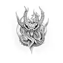 satanic sea serpent  tattoo design idea