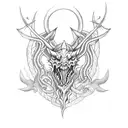 satanic sea serpent  tattoo design idea