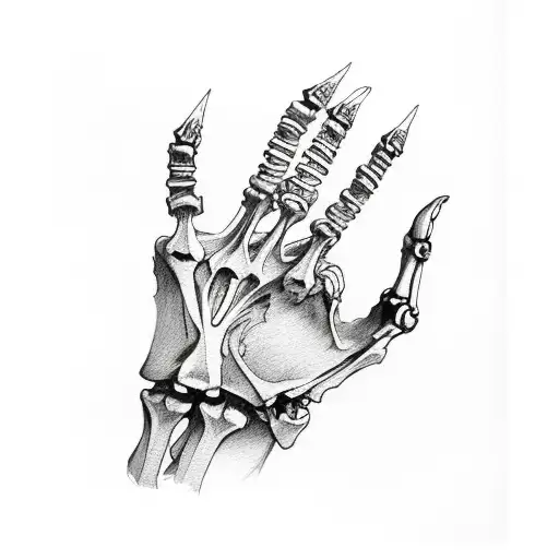 Skeleton Hand Rocking tattoo design idea
