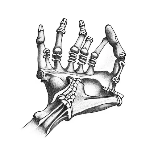 Skeleton Hand Rocking tattoo design idea