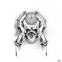 skull hand rock tattoo design idea