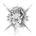 Skeleton Hand Rocking tattoo design idea