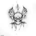Skeleton Hand Rocking tattoo design idea