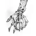 Skeleton Hand Rocking tattoo design idea