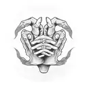Skeleton Hand Rocking tattoo design idea