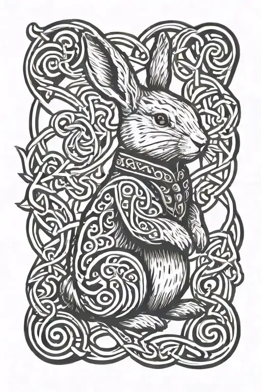 Peter Rabbit as a celtic knot tattoo design idea