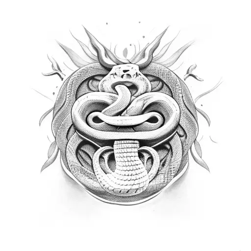 dagger and snake tattoo design idea