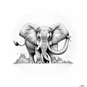 elephant trunk up  tattoo design idea