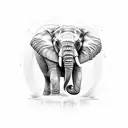 elephant trunk up  tattoo design idea