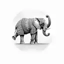 elephant trunk up  tattoo design idea