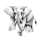 elephant trunk up  tattoo design idea