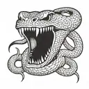 snake that attacks you in fron with a open mouth tattoo design idea