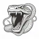 snake that attacks you in fron with a open mouth tattoo design idea