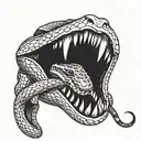 small snake attacks open mouth abd please its snake smaller tattoo design idea