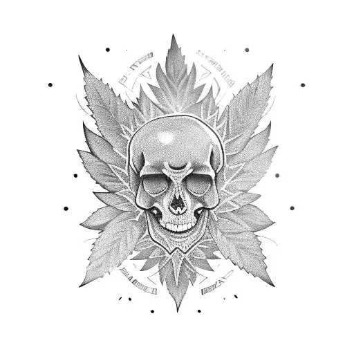 A tattoo design inspired by marijuana and tattooing tattoo design idea