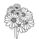 Daisy, Carnation, Violet, Aster tattoo design idea