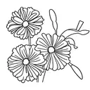 Daisy, Carnation, Violet, Aster tattoo design idea