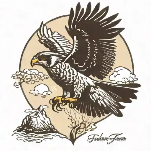 nature, falcon, the more you rise the more you fall, paragliding tattoo design idea