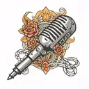 MICROPHONE tattoo design idea