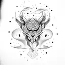 dark lettering tattoo design idea