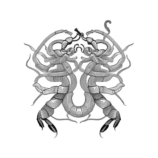 scorpion and snake in love tattoo design idea