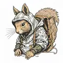 Squirrel with hoodie tattoo design idea