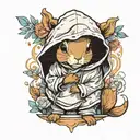 Squirrel with hoodie tattoo design idea