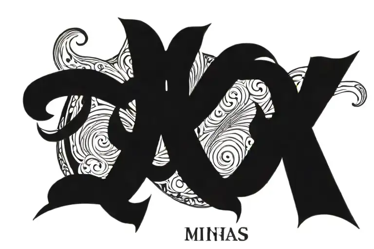 Minhas last name written tattoo design idea