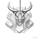 Minotaur with hammer  tattoo design idea