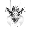 Minotaur with hammer  tattoo design idea